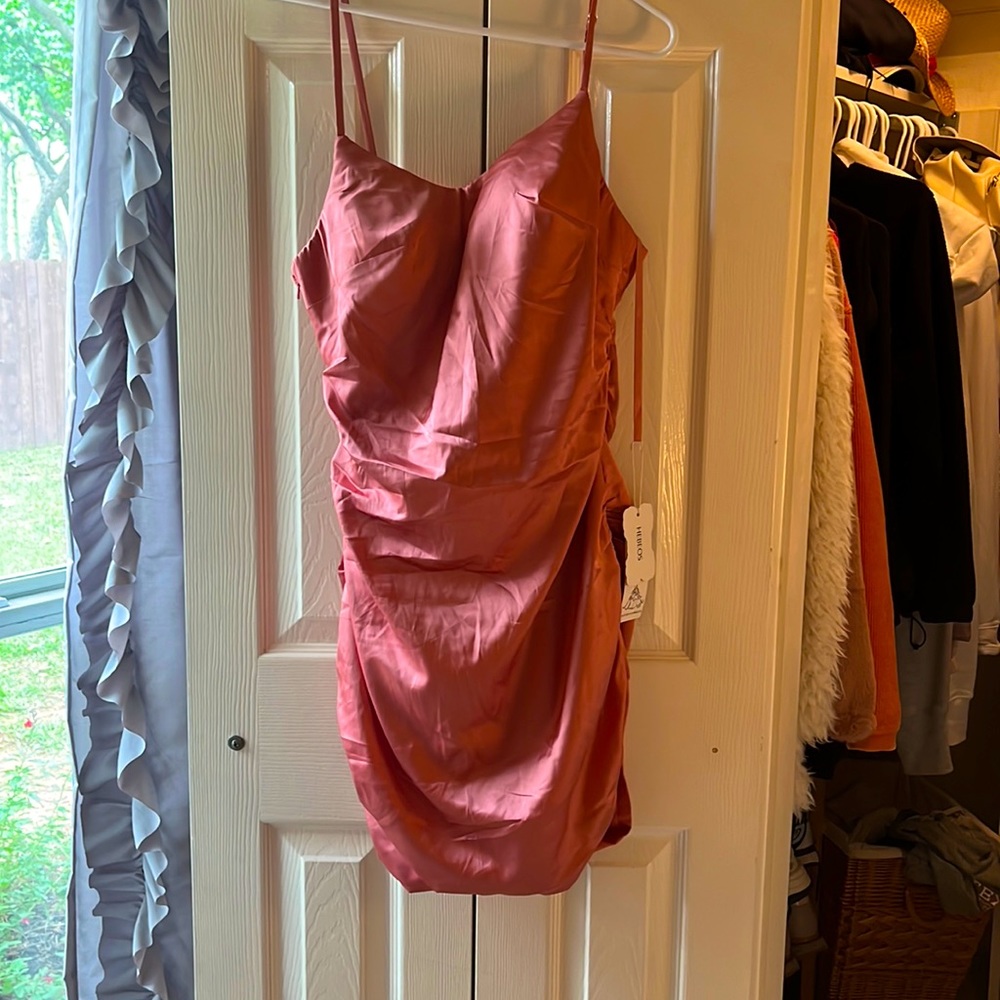 Pink stain homecoming dress